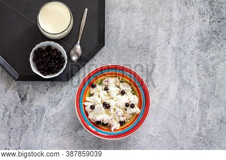 Healthy Dietary Breakfast With Cottage Cheese And Berries