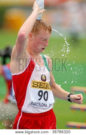 BARCELONA - juli, 13: Yauhen Zaleski for Belarus under 10000 meter løb gang begivenhed af af de 20 W