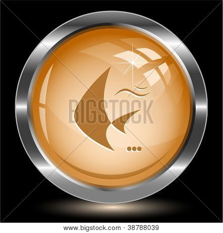 Fish. Internet button. Vector illustration.