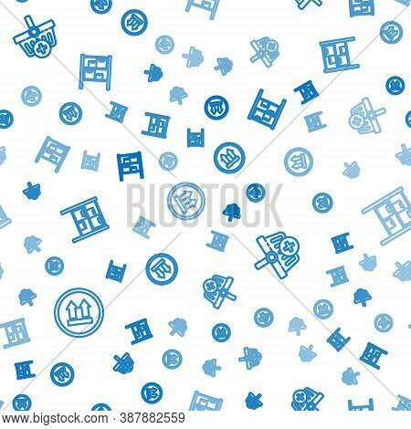 Set Line This Side Up, Add To Shopping Basket And Warehouse On Seamless Pattern. Vector