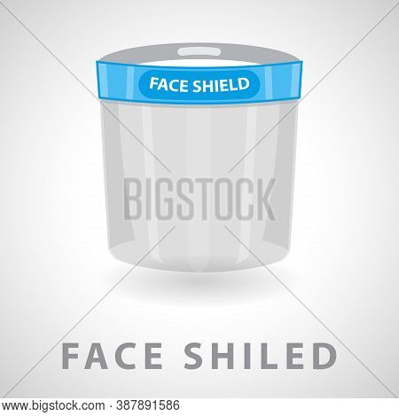 Plastic Face Shield, Vector Illustration. Infectious Control, Face Protection