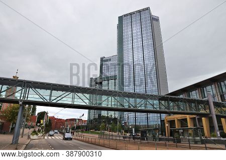 Gothenburg, Sweden - August 27, 2018: Gothia Towers In Gothenburg City, Sweden. The Skyscrapers Are 