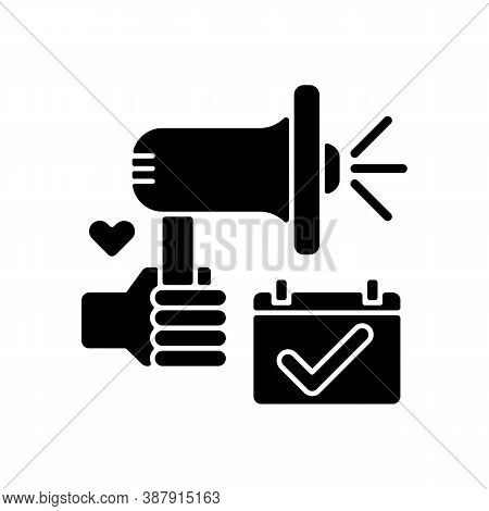 Pride Parade Loudspeaker Black Glyph Icon. Gay Movement. Lesbian Relationships. Bisexual Rights. Lgb