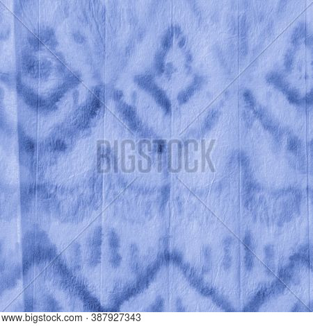 Blue Indigo Ikad Pattern. Tie Dye Background. Abstract Watercolour Stains. Grunge Dirty Art. Ikat Pa
