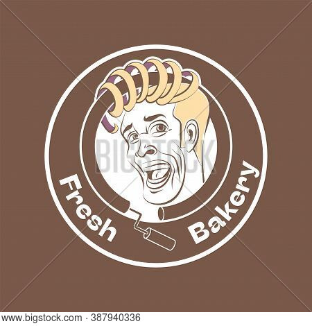 Logo With A Funny Personage For Bakery