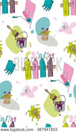 Vector Pattern On A Theme Of Painting In Repair For Your Design