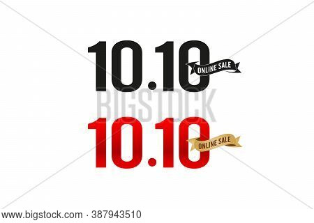 10.10 Gold Ribbon Online Shopping Sale Poster Or Flyer Design. With Two Variation Design Black And R