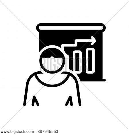 Black Solid Icon For Pitch Height Altitude Elevation Rise Rising Statics Graph