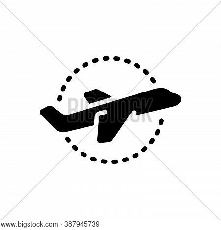 Black Solid Icon For Plane Ski-plane Aviation Airliner Airplane Aircraft Travel  Wing Flight Passeng