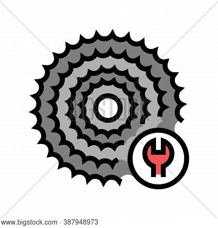 Cassette Cogset Replacement Color Icon Vector. Cassette Cogset Replacement Sign. Isolated Symbol Ill