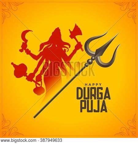 Happy Durga Pooja Mythology Festival Card Design