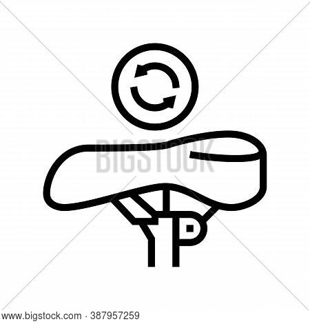 Bicycle Seat Adjustment Line Icon Vector. Bicycle Seat Adjustment Sign. Isolated Contour Symbol Blac