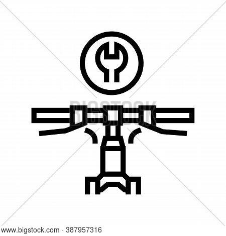 Bicycle Handlebar Install Line Icon Vector. Bicycle Handlebar Install Sign. Isolated Contour Symbol 