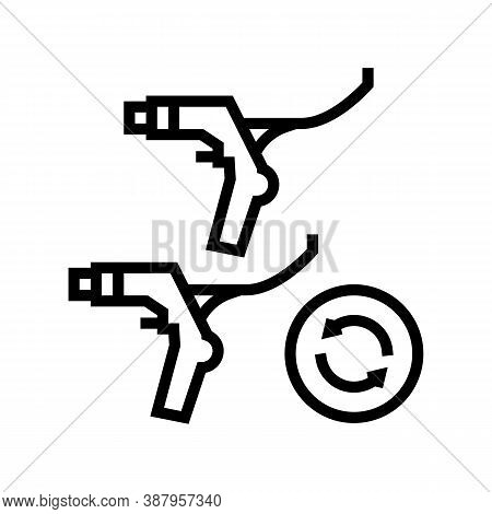 Brake Levers Replacement Line Icon Vector. Brake Levers Replacement Sign. Isolated Contour Symbol Bl