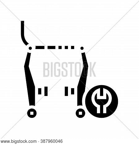 Bicycle Brake Pads Cleaning And Adjustment Glyph Icon Vector. Bicycle Brake Pads Cleaning And Adjust