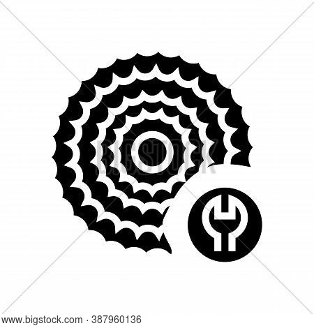 Cassette Cogset Replacement Glyph Icon Vector. Cassette Cogset Replacement Sign. Isolated Contour Sy