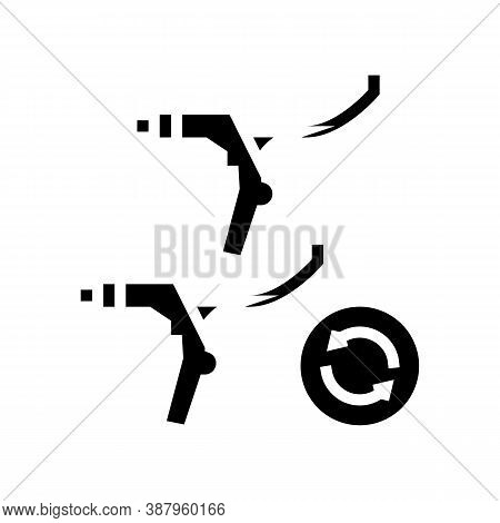 Brake Levers Replacement Glyph Icon Vector. Brake Levers Replacement Sign. Isolated Contour Symbol B