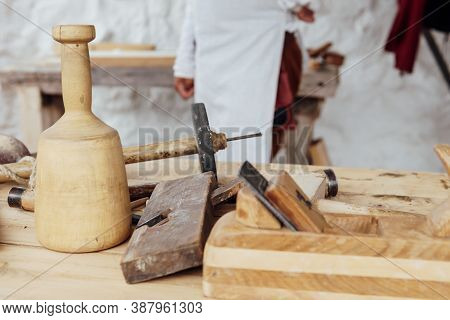 Carpenters Tools To Work With Wood White