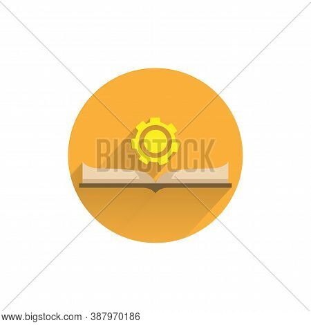 Guide Flat Icon. Manual Book. User Manual Colorful Flat Icon With Long Shadow. Manual Flat Icon
