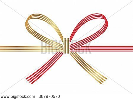 Mizuhiki - Japanese Decoration Strings - For Greeting Cards On Various Occasions. Vector Illustratio