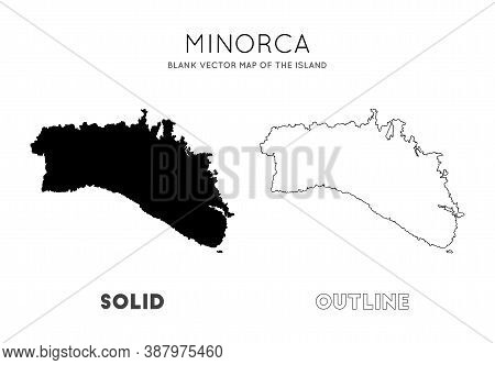 Minorca Map. Blank Vector Map Of The Island. Borders Of Minorca For Your Infographic. Vector Illustr