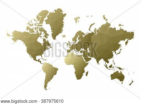 World Map. Classy Low Poly Style Continents. Vector Illustration.