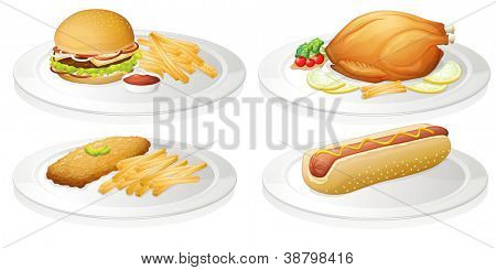 ilustracja jedzenie na białym tle