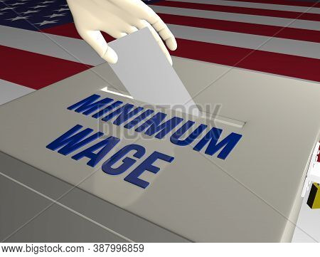 3d Render Illustration Of Usa Presidential Elections Debate On Minimum Wage Issue
