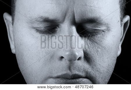 หน้าของ Closeup คนมีพื้นผิวแตกต่างกัน