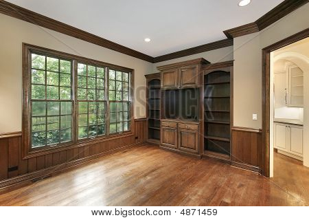 Library In New Construction Home