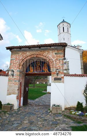 Entrance to a Serbian monastery