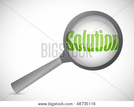 Magnifying Glass Showing Solution Word