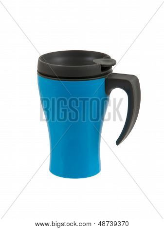 Blue Thermos Isolated
