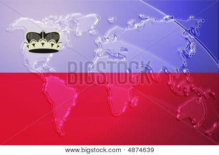Bandiera della mappa Lichenstein Metallic