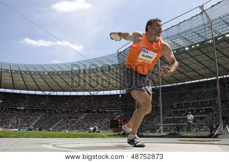 14 Giugno 2009; Berlino Germania. Virgilijus ALEKNA (LTU) concorrenti nel lancio del disco al DKB ISTAF 68 In