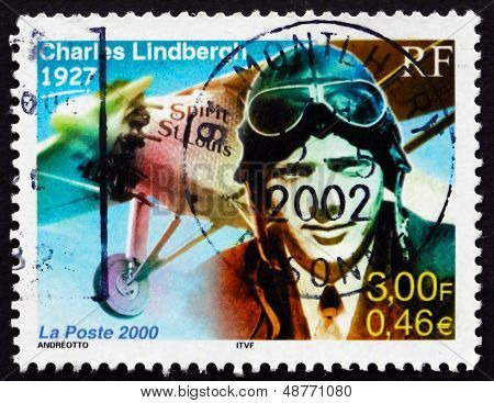 Postage Stamp France 2000 Charles Lindbergh, Aviator