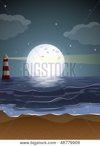 등 대와는 풀 문 비치의 그림