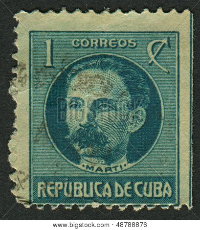 Kuba - ca. 1917: Eine Briefmarke gedruckt in Kuba zeigt Bild von Jose Julian-Marti-Perez ist der kubanische n