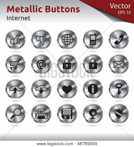 Metallic Buttons - Multimedia