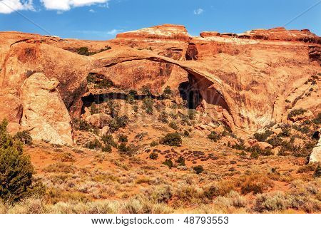 Krajina Arch Rock Canyon Devils Garden národním parku Arches Moáb Utah