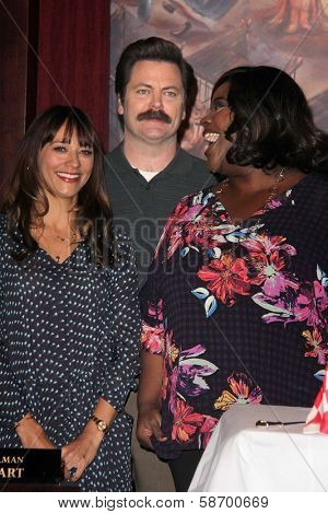 Rashida Jones, Nick Offerman and Retta at the 