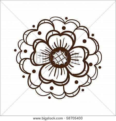 Abstract graphic flower isolated on white.