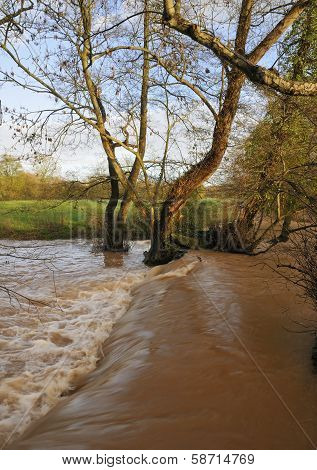 Wrington Waterfall in flood
