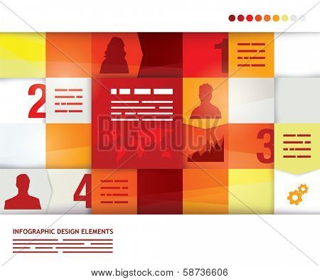 Modern business presentation template with multiple fields for text, charts, and other inputs