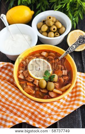 Hot Meat And Vegetable Soup