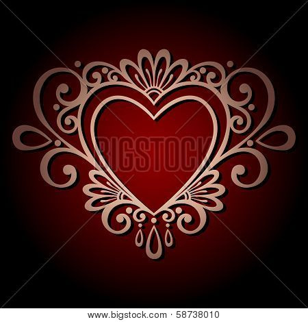 Vintage Card with Heart.
