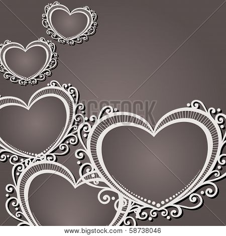 Vintage Card with Heart.