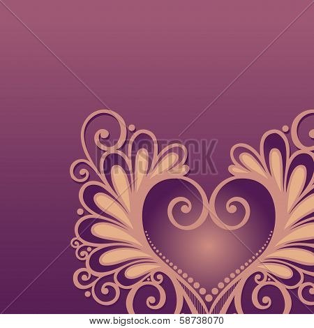 Vintage Card with Heart.