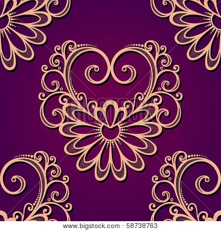 Vector Seamless Pattern with Hearts