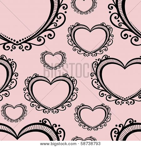 Vector Seamless Pattern with Hearts